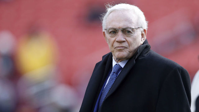 LANDOVER, MD - OCTOBER 21: Dallas Cowboys owner Jerry Jones looks on before the game against the Washington Redskins at FedExField on October 21, 2018 in Landover, Maryland. The Redskins won 20-17.