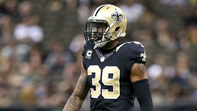 NEW ORLEANS, LA - DECEMBER 27: Brandon Browner #39 of the New Orleans Saints walks to the line of scrimmage during a game against the Jacksonville Jaguars at the Mercedes-Benz Superdome on December 27, 2015 in New Orleans, Louisiana.