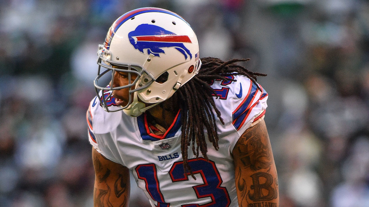 EAST RUTHERFORD, NJ - NOVEMBER 11: Kelvin Benjamin #13 of the Buffalo Bills in action against the New York Jets at MetLife Stadium on November 11, 2018 in East Rutherford, New Jersey.