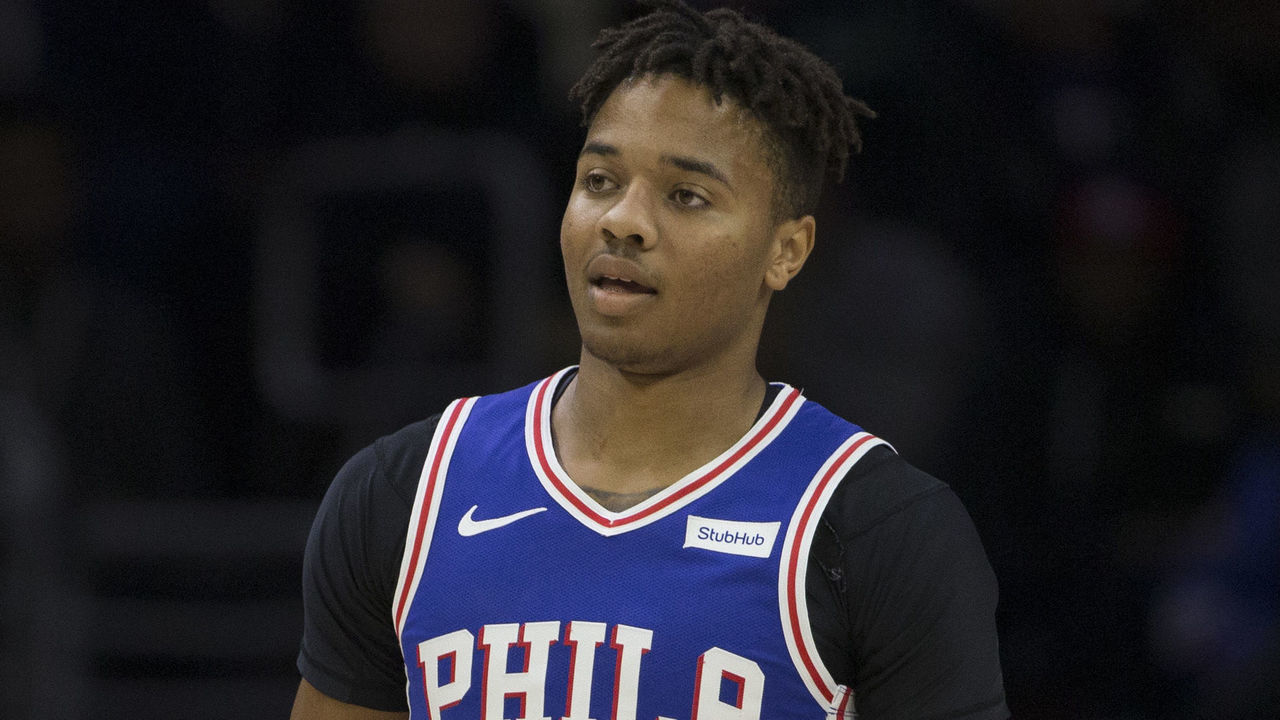 PHILADELPHIA, PA - NOVEMBER 19: Markelle Fultz #20 of the Philadelphia 76ers looks on against the Phoenix Suns at the Wells Fargo Center on November 19, 2018 in Philadelphia, Pennsylvania.