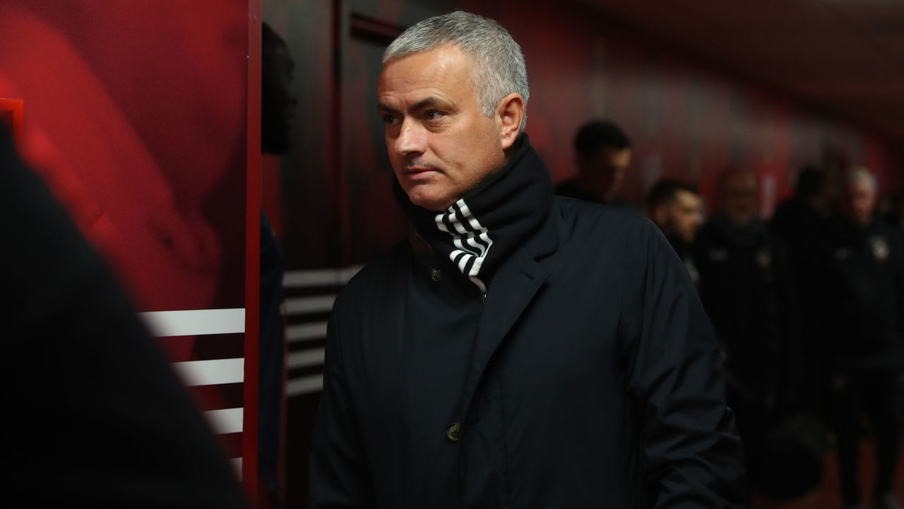 SOUTHAMPTON, ENGLAND - DECEMBER 01: Jose Mourinho during the Premier League match between Southampton FC and Manchester United at St Mary's Stadium on December 1, 2018 in Southampton, United Kingdom.