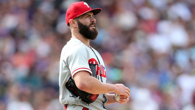 DENVER, CO - SEPTEMBER 27: Jake Arrieta #49 of the Philadelphia Phillies pitches during the game against the Colorado Rockies at Coors Field on September 27, 2018 in Denver, Colorado. The Rockies defeated the Phillies 6-4.