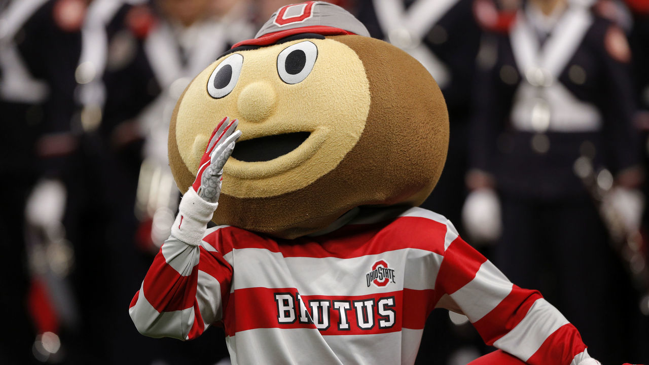 INDIANAPOLIS, IN - DECEMBER 01: Ohio State Buckeye Mascot Brutus prior to the Big Ten Conference Championship game between the Northwestern Wildcats and the Ohio State Buckeyes on December 01, 2018 at Lucas Oil Stadium in Indianapolis IN.