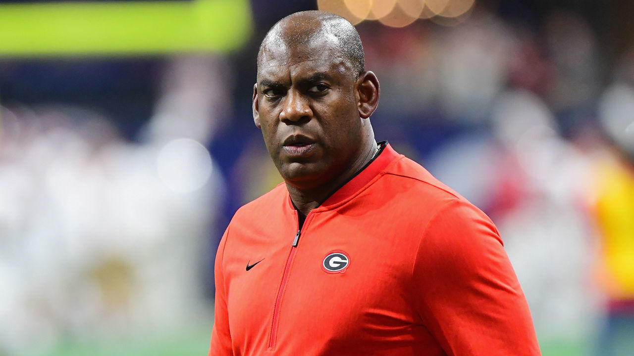 ATLANTA, GA - DECEMBER 01: Georgia Bulldogs defensive coordinator Mel Tucker looks on before the 2018 SEC Championship Game against the Alabama Crimson Tide at Mercedes-Benz Stadium on December 1, 2018 in Atlanta, Georgia.