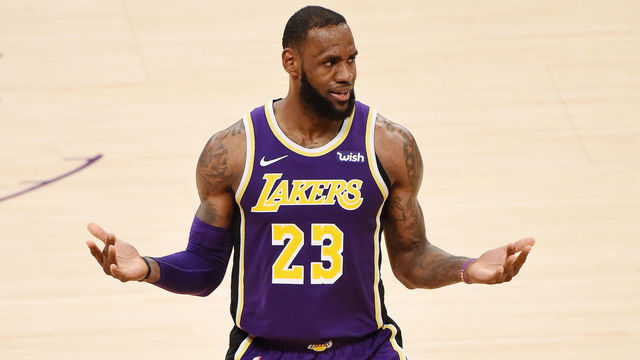 LOS ANGELES, CA - DECEMBER 5: LeBron James #23 of the Los Angeles Lakers reacts against the San Antonio Spurs on December 5, 2018 at STAPLES Center in Los Angeles, California. NOTE TO USER: User expressly acknowledges and agrees that, by downloading and/or using this Photograph, user is consenting to the terms and conditions of the Getty Images License Agreement. Mandatory Copyright Notice: Copyright 2018 NBAE
