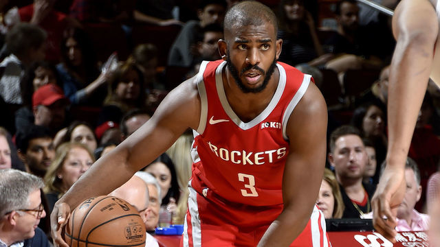 HOUSTON, TX - DECEMBER 1: Chris Paul #3 of the Houston Rockets handles the ball against the Chicago Bulls on December 1, 2018 at the Toyota Center in Houston, Texas. Mandatory Copyright Notice: Copyright 2018 NBAE