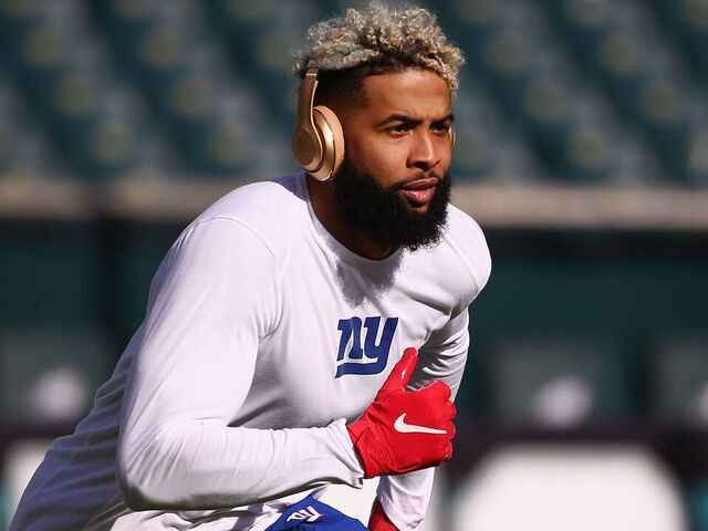 PHILADELPHIA, PA - NOVEMBER 25: Wide receiver Odell Beckham #13 of the New York Giants warms up before taking on the Philadelphia Eagles at Lincoln Financial Field on November 25, 2018 in Philadelphia, Pennsylvania.