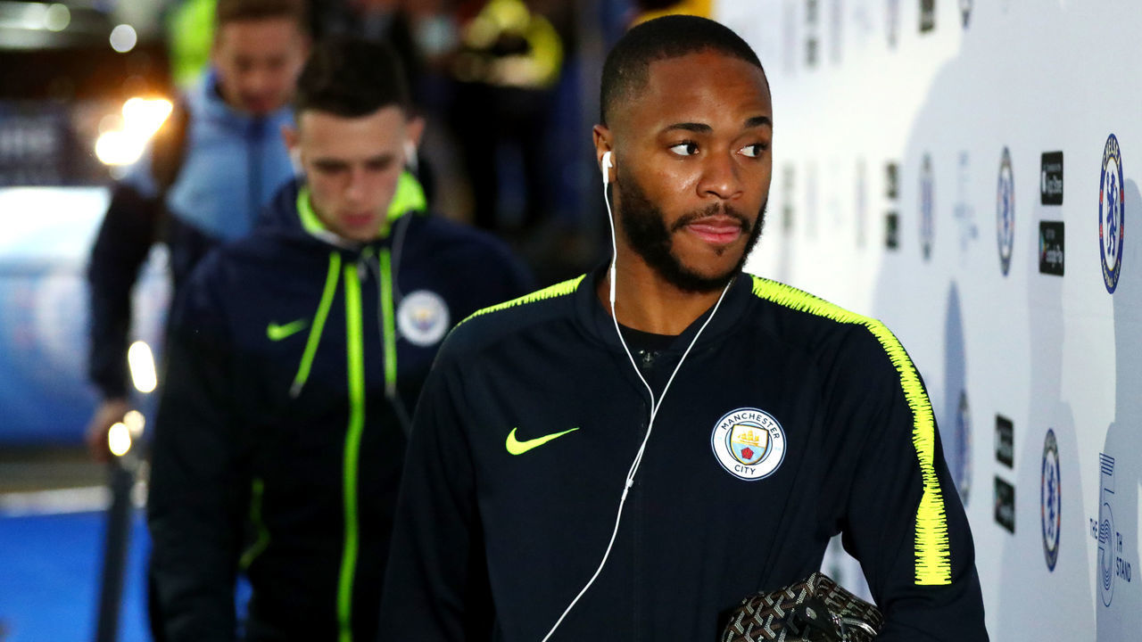 LONDON, ENGLAND - DECEMBER 08: Raheem Sterling of Manchester City arrives at the stadium prior to the Premier League match between Chelsea FC and Manchester City at Stamford Bridge on December 8, 2018 in London, United Kingdom.