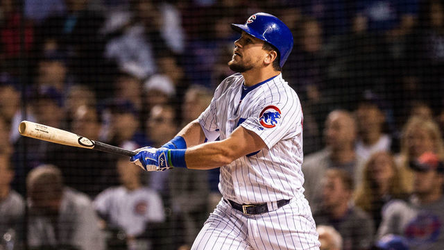 CHICAGO, IL - SEPTEMBER 27: Kyle Schwarber #12 of the Chicago Cubs bats during the game against the Pittsburgh Pirates at Wrigley Field on Thursday September 27, 2018 in Chicago, Illinois.