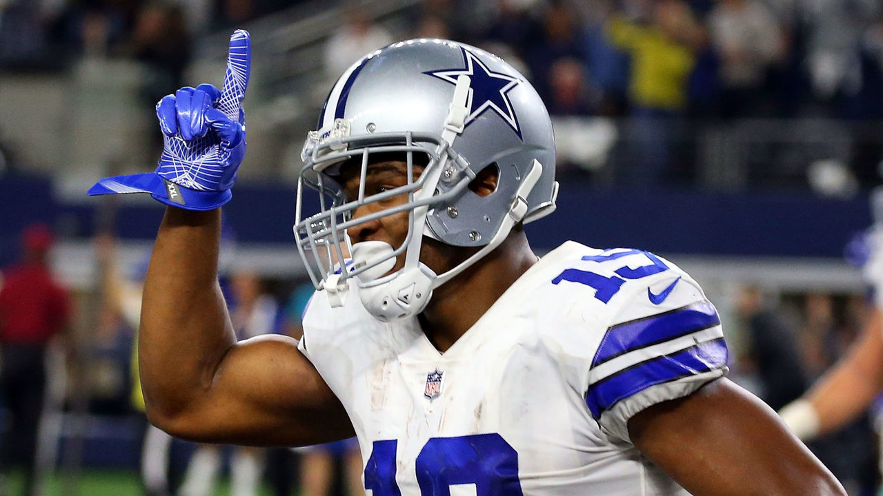 ARLINGTON, TEXAS - DECEMBER 09: Amari Cooper #19 of the Dallas Cowboys celebrates after making the game winning touchdown in overtime against the Philadelphia Eagles at AT&T Stadium on December 09, 2018 in Arlington, Texas.