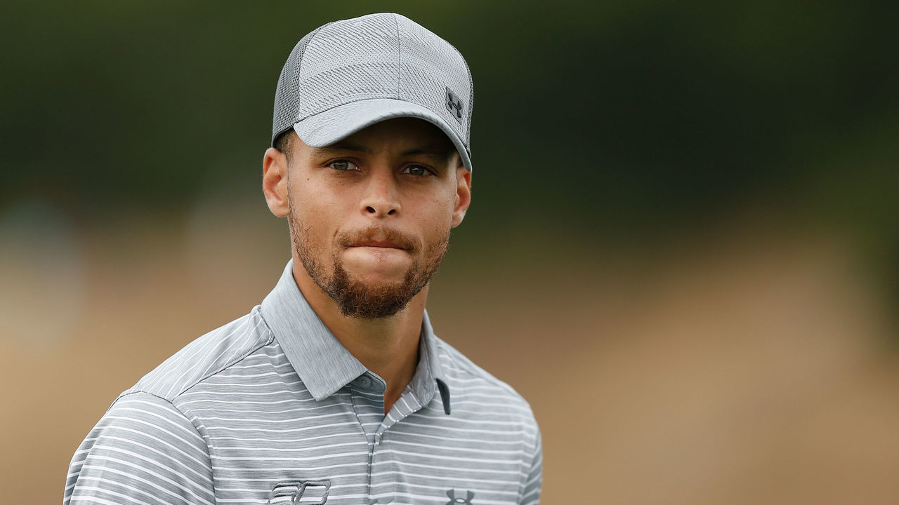HAYWARD, CA - AUGUST 04: Stephen Curry walks to the sixth tee during round two of the Ellie Mae Classic at TCP Stonebrae on August 4, 2017 in Hayward, California.