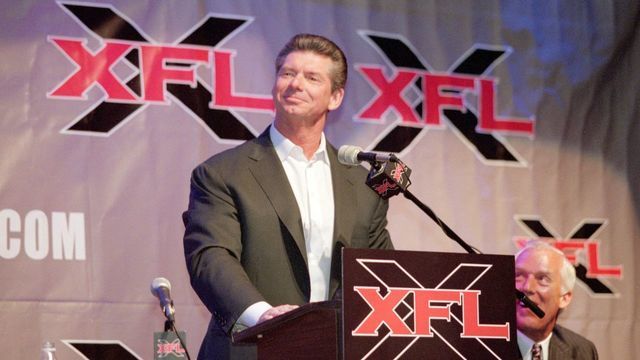 12 Jul 2000: Vince McMahon talks during the XFL Press Conference at the House of Blues in Los Angeles, California.Mandatory Credit: Tom Hauck /Allsport