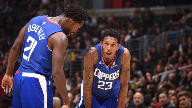 LOS ANGELES, CA - DECEMBER 8: Lou Williams #23 of the LA Clippers looks on during the game against the Miami Heat on December 8, 2018 at STAPLES Center in Los Angeles, California. NOTE TO USER: User expressly acknowledges and agrees that, by downloading and/or using this Photograph, user is consenting to the terms and conditions of the Getty Images License Agreement. Mandatory Copyright Notice: Copyright 2018 NBAE