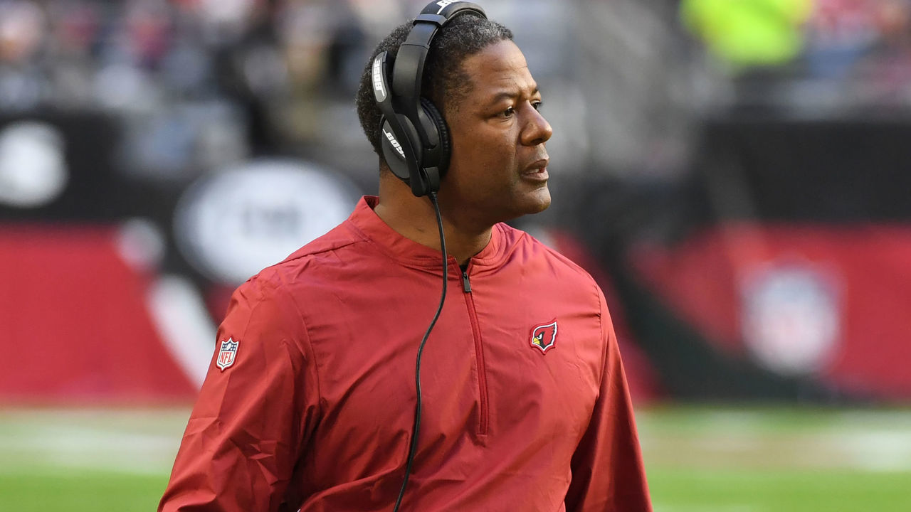 GLENDALE, ARIZONA - DECEMBER 09: Head coach Steve Wilks walks along the sidelines during a game against the Detroit Lions at State Farm Stadium on December 09, 2018 in Glendale, Arizona.