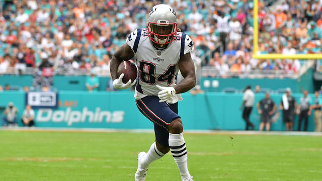 MIAMI, FL - DECEMBER 09: Cordarrelle Patterson #84 of the New England Patriots in action against the Miami Dolphins at Hard Rock Stadium on December 9, 2018 in Miami, Florida.