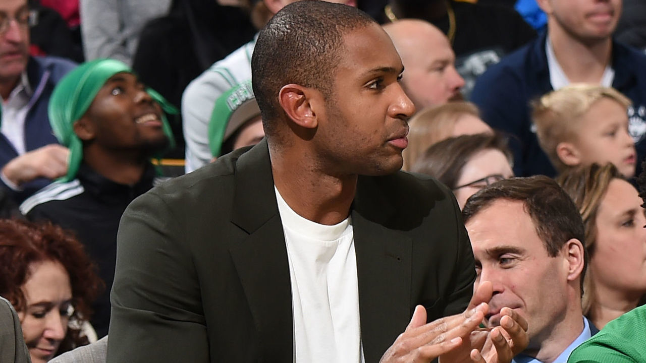 BOSTON, MA - DECEMBER 10: Al Horford #42 of the Boston Celtics reacts during a game against the New Orleans Pelicans on December 10, 2018 at the TD Garden in Boston, Massachusetts. Mandatory Copyright Notice: Copyright 2018 NBAE
