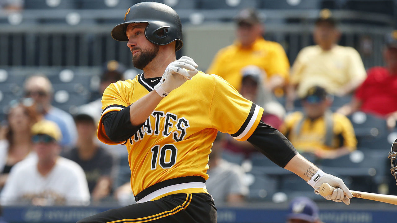PITTSBURGH, PA - JULY 15: Jordy Mercer #10 of the Pittsburgh Pirates in action at PNC Park on July 15, 2018 in Pittsburgh, Pennsylvania.