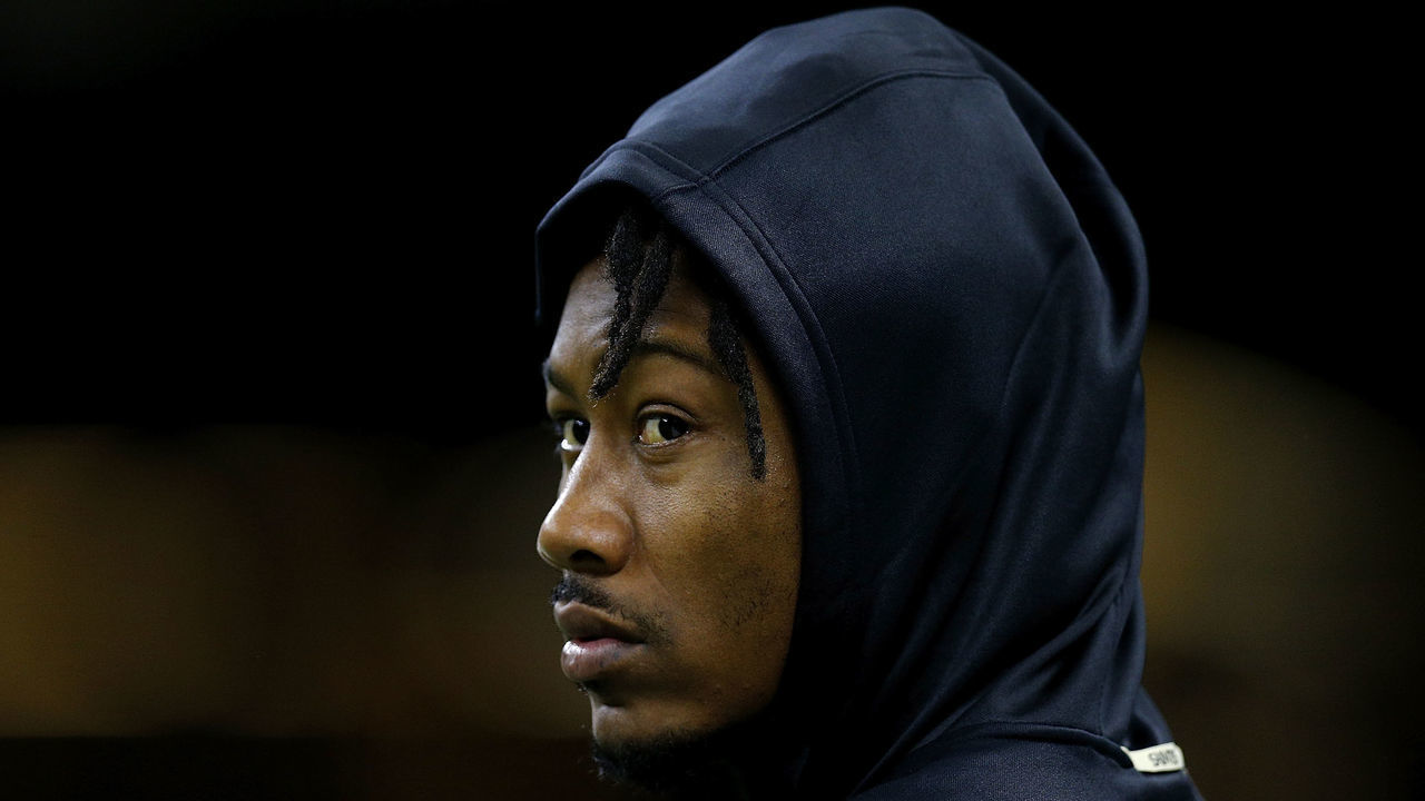 NEW ORLEANS, LA - NOVEMBER 18: Brandon Marshall #15 of the New Orleans Saints reacts before a game against the Philadelphia Eagles at the Mercedes-Benz Superdome on November 18, 2018 in New Orleans, Louisiana.