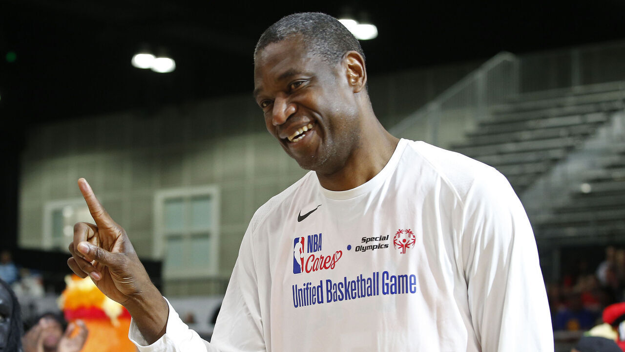 LOS ANGELES, CA - FEBRUARY 17: Dikembe Mutombo smiles before the NBA Cares Unified Basketball Game as part of 2018 NBA All-Star Weekend at the Los Angeles Convention Center on February 17, 2018 in Los Angeles, California. NOTE TO USER: User expressly acknowledges and agrees that, by downloading and/or using this photograph, user is consenting to the terms and conditions of the Getty Images License Agreement. Mandatory Copyright Notice: Copyright 2018 NBAE