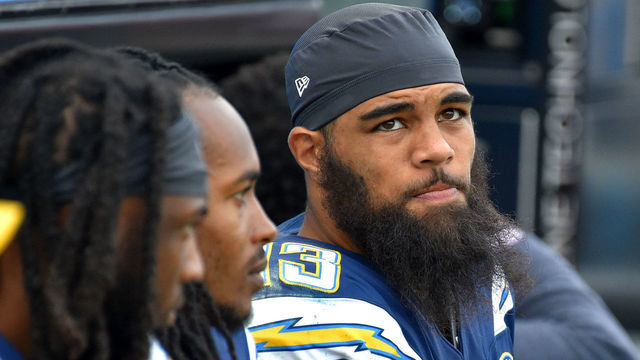 CARSON, CA - DECEMBER 09: Los Angeles Chargers wide receiver Keenan Allen (13) sits on the bench with the offense at StubHub Center in Carson on Sunday, Dec. 9, 2018.