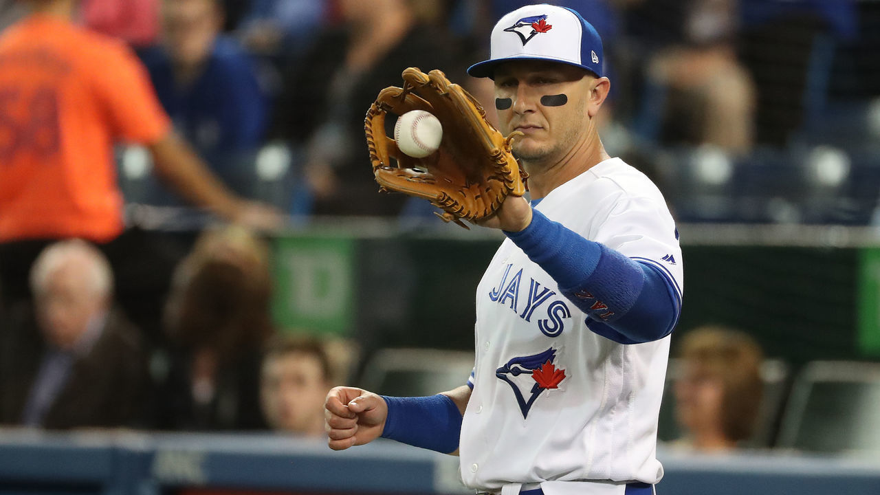 TORONTO, ON- MAY 26 - Toronto Blue Jays shortstop Troy Tulowitzki (2) warms up before the game as the Toronto Blue Jays hang on to beat the Texas Rangers 7-6 in Toronto. May 26, 2017. (Steve Russell/Toronto Star via Getty Images)