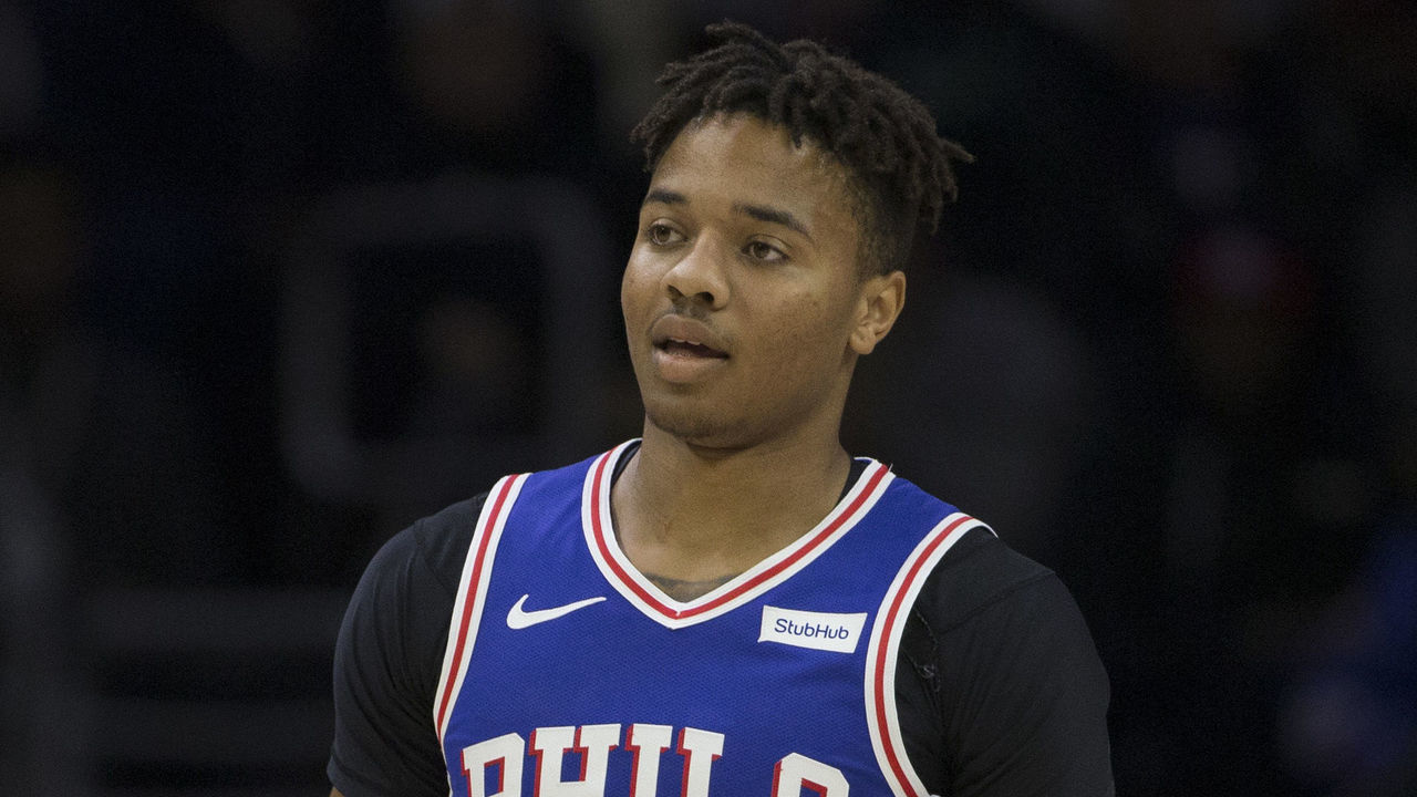 PHILADELPHIA, PA - NOVEMBER 19: Markelle Fultz #20 of the Philadelphia 76ers looks on against the Phoenix Suns at the Wells Fargo Center on November 19, 2018 in Philadelphia, Pennsylvania.
