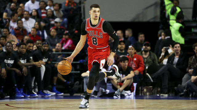 MEXICO CITY, MX - DECEMBER 13: Zach LaVine #8 of the Chicago Bulls handles the ball against the Orlando Magic as part of the NBA Mexico Games 2018 on December 13, 2018 at Arena Ciudad de Mexico in Mexico City, Mexico. Mandatory Copyright Notice: Copyright 2018 NBAE