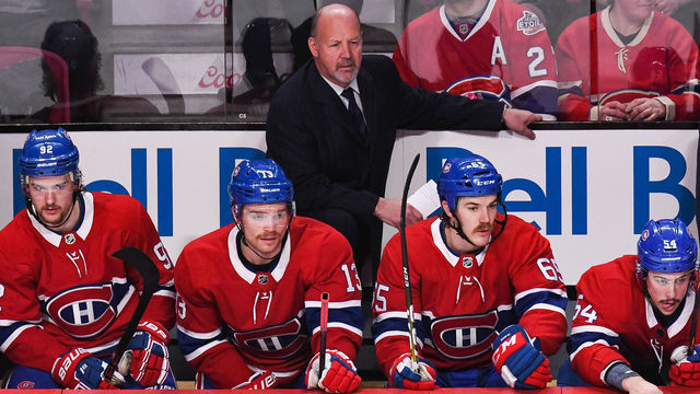 MONTREAL, QC - NOVEMBER 24: Look on Montreal Canadiens head coach Claude Julien during the Boston Bruins versus the Montreal Canadiens game on November 24, 2018, at Bell Centre in Montreal, QC