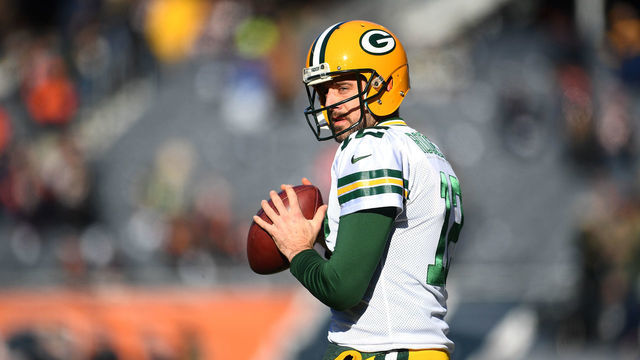 CHICAGO, IL - DECEMBER 16: Quarterback Aaron Rodgers #12 of the Green Bay Packers warms up prior to the game against the Chicago Bears at Soldier Field on December 16, 2018 in Chicago, Illinois.