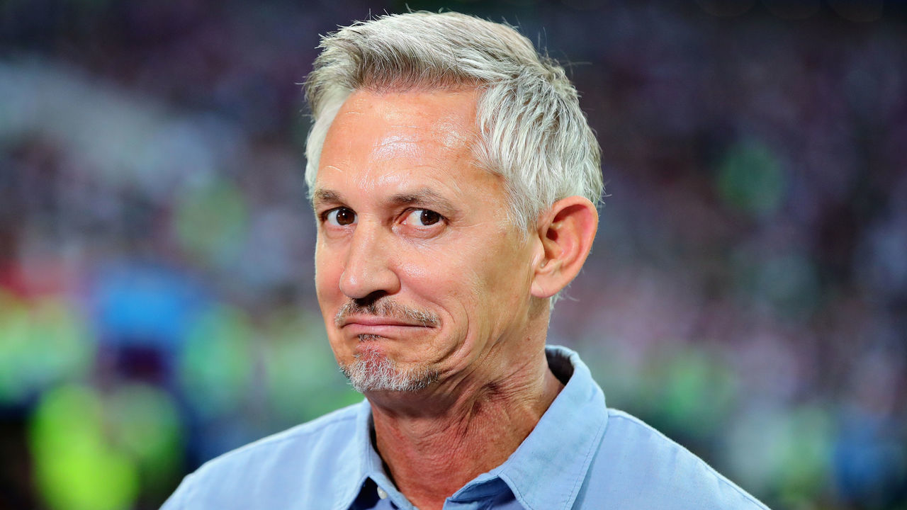 MOSCOW, RUSSIA - JULY 11: Gary Lineker looks on before the 2018 FIFA World Cup Russia Semi Final match between England and Croatia at Luzhniki Stadium on July 11, 2018 in Moscow, Russia.