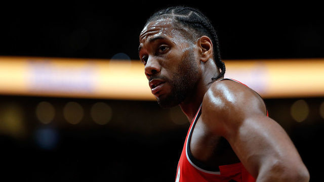 PORTLAND, OR - DECEMBER 14: Kawhi Leonard #2 of the Toronto Raptors in action against the Portland Trail Blazers at Moda Center on December 14, 2018 in Portland, Oregon.