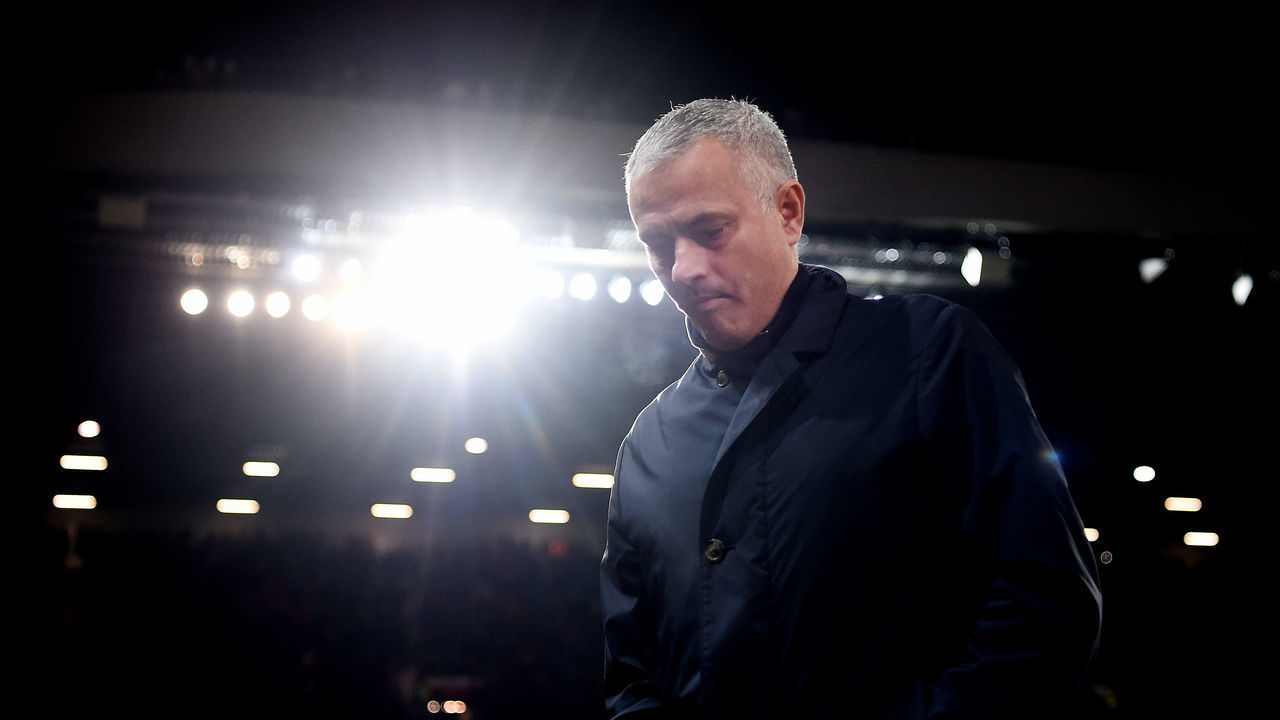 MANCHESTER, ENGLAND - NOVEMBER 27: Jose Mourinho, Manager of Manchester United looks on prior to the UEFA Champions League Group H match between Manchester United and BSC Young Boys at Old Trafford on November 27, 2018 in Manchester, United Kingdom.