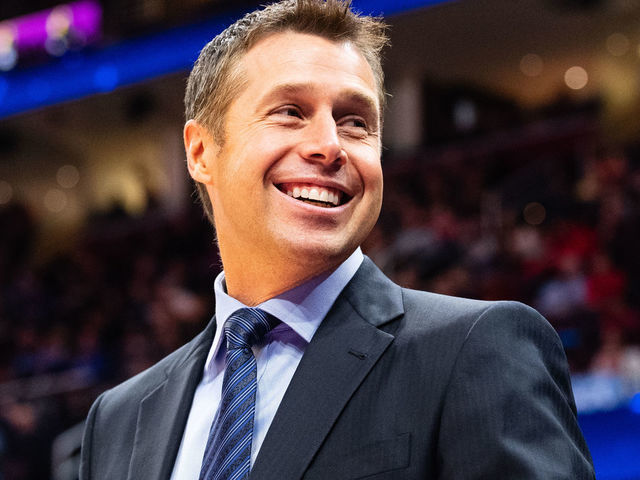 CLEVELAND, OH - DECEMBER 7: Head coach David Joerger of the Sacramento Kings smiles at fans during the first half against the Cleveland Cavaliers at Quicken Loans Arena on December 7, 2018 in Cleveland, Ohio. NOTE TO USER: User expressly acknowledges and agrees that, by downloading and/or using this photograph, user is consenting to the terms and conditions of the Getty Images License Agreement.