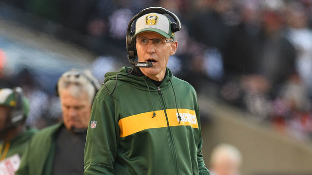 CHICAGO, IL - DECEMBER 16: Green Bay Packers interim coach Joe Philbin looks on in action during an NFL game between the Green Bay Packers and the Chicago Bears on December 16, 2018 at Soldier Field in Chicago, IL.