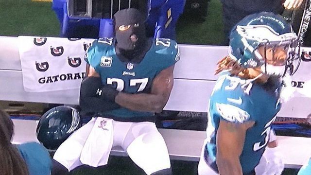 Eagles replace dog masks with ski masks: 'We say it's robbing season'
