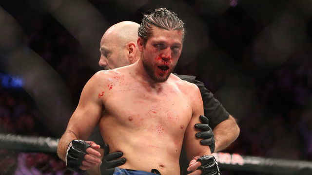 TORONTO, ON - DECEMBER 8: Brian Ortega of the United States is sent to his corner following the 4th round against Max Holloway of the United States in a featherweight bout during the UFC 231 event at Scotiabank Arena on December 8, 2018 in Toronto, Canada.