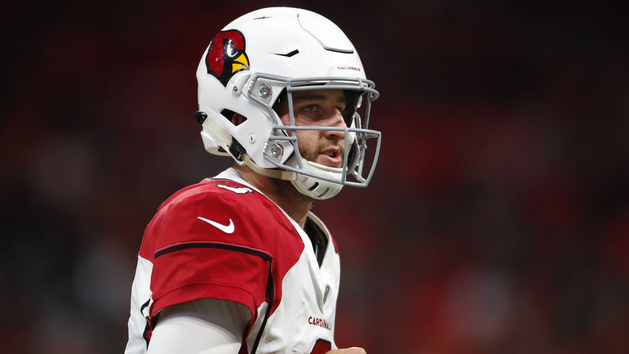 ATLANTA, GA - DECEMBER 16: Arizona Cardinals quarterback Josh Rosen (3) returns to the bench in an NFL football game between the Arizona Cardinals and Atlanta Falcons on December 16, 2018 at Mercedes-Benz Stadium.