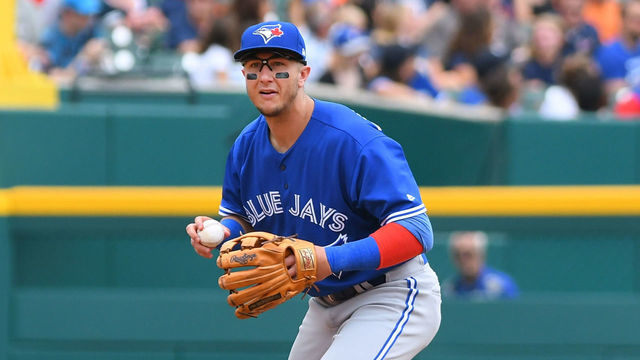 DETROIT, MI - JULY 16: Troy Tulowitzki #2 of the Toronto Blue Jays fields during the game against the Detroit Tigers at Comerica Park on July 16, 2017 in Detroit, Michigan. The Tigers defeated the Blue Jays 6-5.