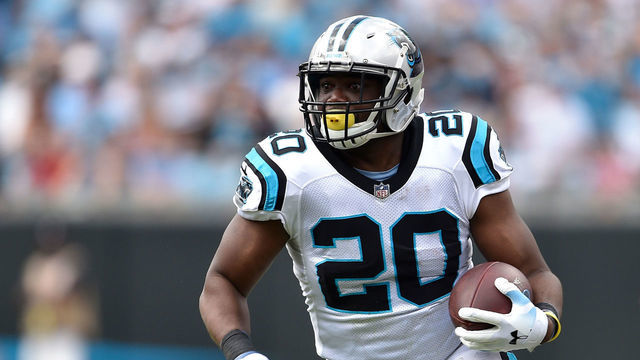 CHARLOTTE, NC - SEPTEMBER 23: C.J. Anderson #20 of the Carolina Panthers against the Cincinnati Bengals during their game at Bank of America Stadium on September 23, 2018 in Charlotte, North Carolina. The Panthers won 31-21.