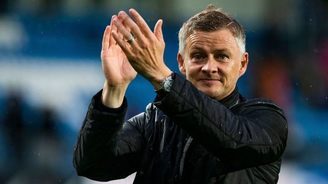 Molde FK´s headcoach Ole Gunnar Solskjaer celebrates after the UEFA Champions League third round, second leg qualifying football match between Molde FK and Hibernian at the Aker Stadium in Molde, Norway, on August 16, 2018.