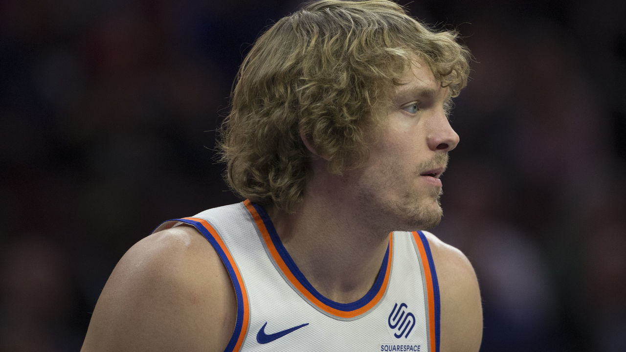 PHILADELPHIA, PA - NOVEMBER 28: Ron Baker #31 of the New York Knicks looks on against the Philadelphia 76ers at the Wells Fargo Center on November 28, 2018 in Philadelphia, Pennsylvania.