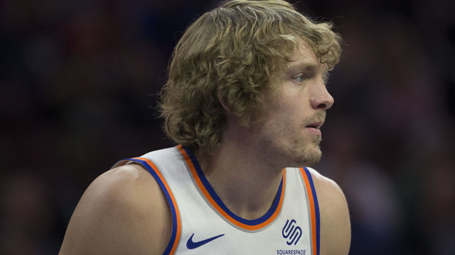 PHILADELPHIA, PA - NOVEMBER 28: Ron Baker #31 of the New York Knicks looks on against the Philadelphia 76ers at the Wells Fargo Center on November 28, 2018 in Philadelphia, Pennsylvania.