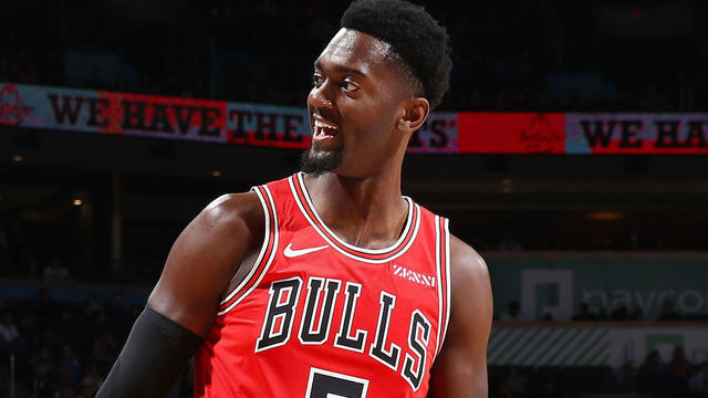 OKLAHOMA CITY, OK- DECEMBER 17: Bobby Portis #5 of the Chicago Bulls smiles during the game against the Oklahoma City Thunder on December 17, 2018 at Chesapeake Energy Arena in Oklahoma City, Oklahoma. Mandatory Copyright Notice: Copyright 2018 NBAE