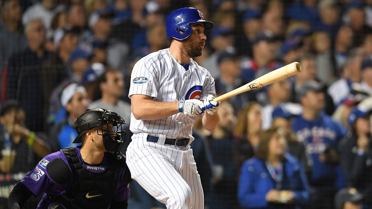 CHICAGO, IL - OCTOBER 02: Daniel Murphy #3 of the Chicago Cubs at bat during the National League Wild Card game against the Colorado Rockies at Wrigley Field on October 2, 2018 in Chicago, Illinois. The Rockies defeated the Cubs 2-1 in 13 innings.