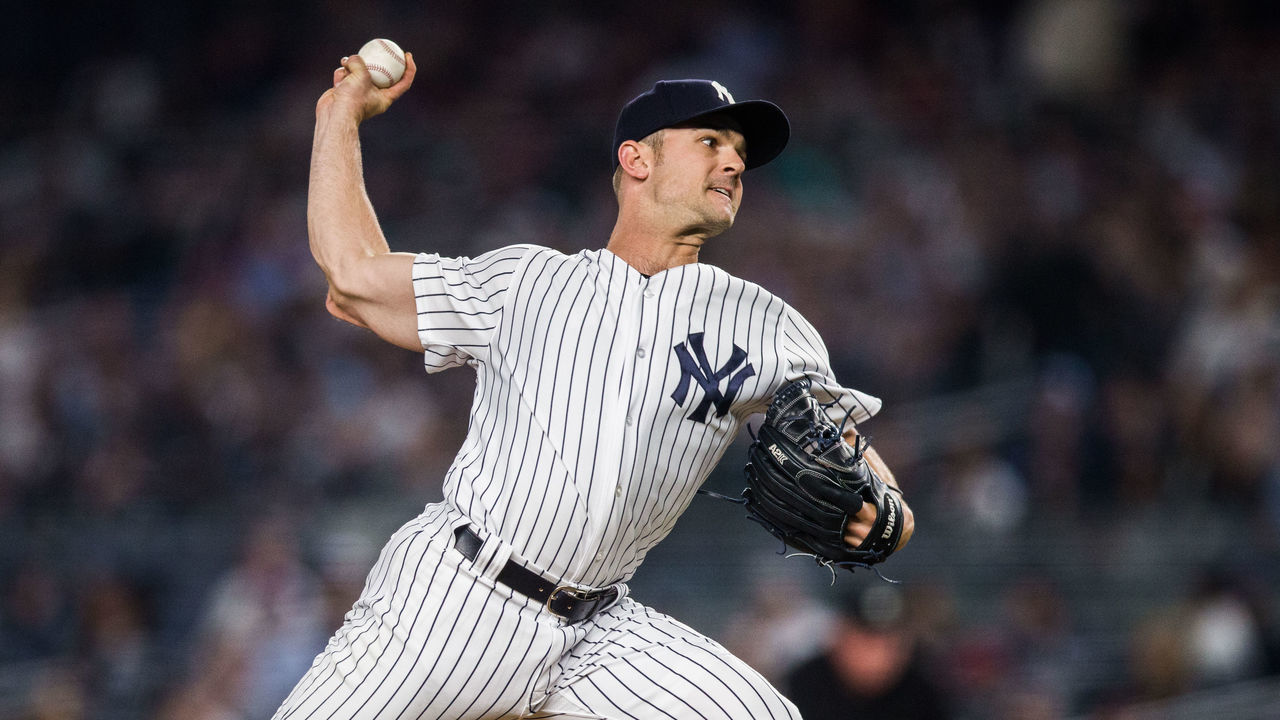 NEW YORK, NY - MAY 30: David Robertson #30 of the New York Yankees pitches during the game against the Houston Astros at Yankee Stadium on Wednesday May 30, 2018 in the Bronx borough of New York City.