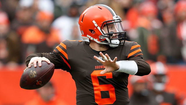 CLEVELAND, OH - DECEMBER 23: Baker Mayfield #6 of the Cleveland Browns looks to pass during the first quarter against the Cincinnati Bengals at FirstEnergy Stadium on December 23, 2018 in Cleveland, Ohio.