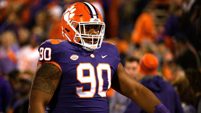 CLEMSON, SC - NOVEMBER 17: Dexter Lawrence #90 of the Clemson Tigers warms up prior to their game against the Duke Blue Devils at Clemson Memorial Stadium on November 17, 2018 in Clemson, South Carolina.