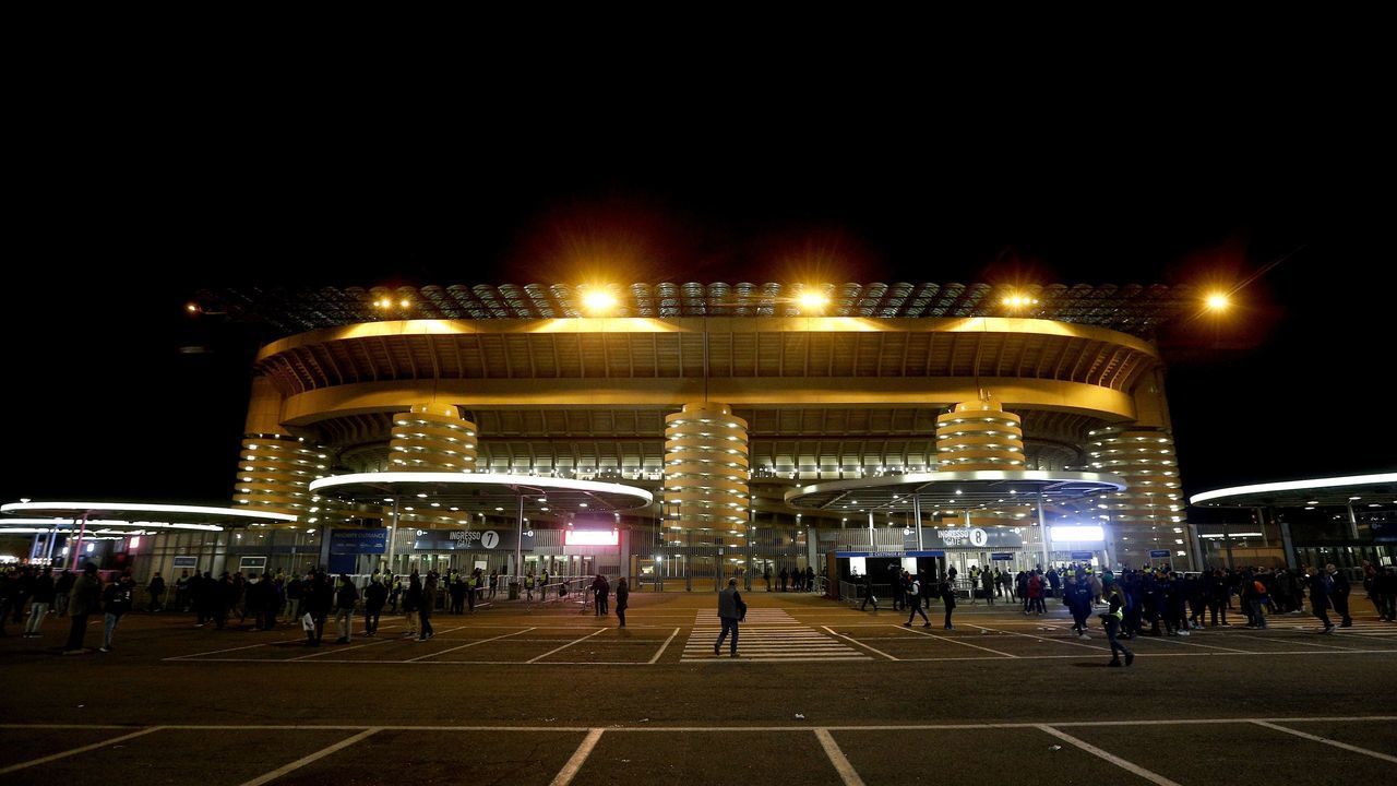 Stadium exterior view during the UEFA Champions League group C match between Internazionale Milan and PSV Eindhoven at Stadio Giuseppe Meazza on December 11, 2018 in Milan, Italy