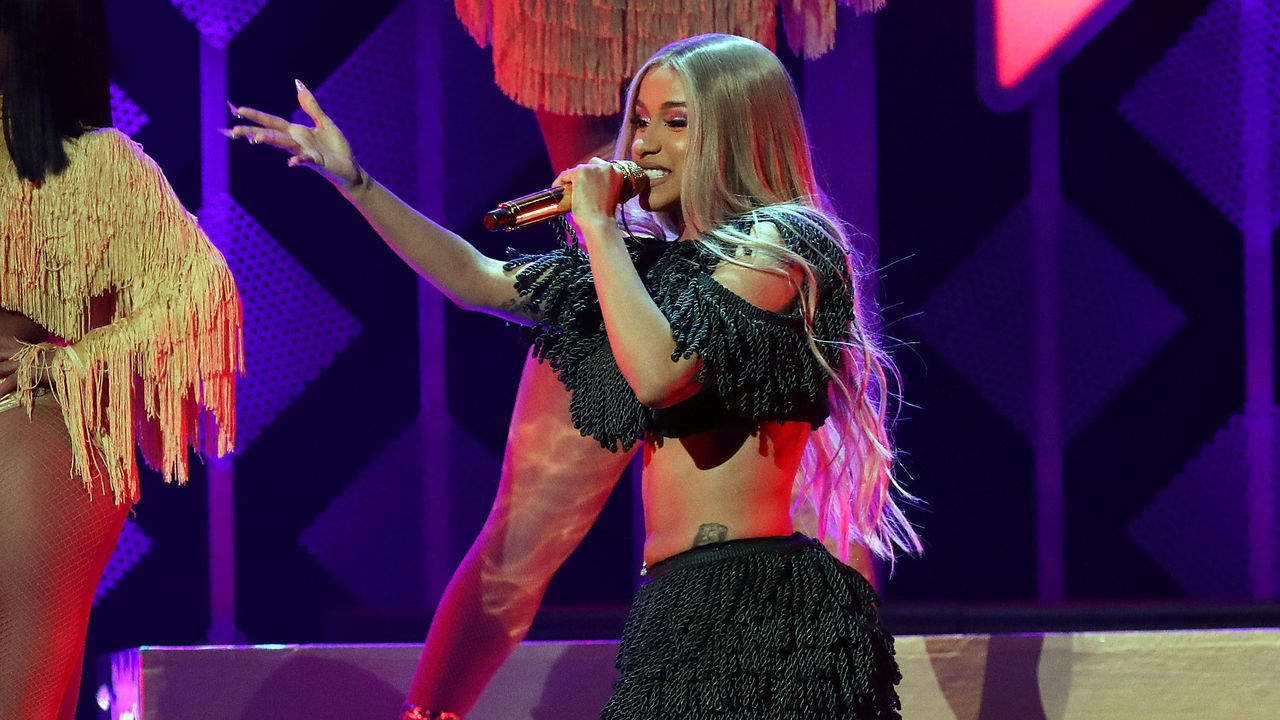 NEW YORK, NY - DECEMBER 07: Cardi B performs during the 2018 Z100 Jingle Ball at Madison Square Garden on December 7, 2018 in New York City.