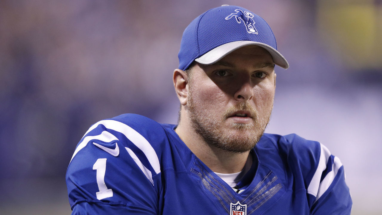 INDIANAPOLIS, IN - NOVEMBER 24: Pat McAfee #1 of the Indianapolis Colts looks on against the Pittsburgh Steelers during the game at Lucas Oil Stadium on November 24, 2016 in Indianapolis, Indiana. The Steelers defeated the Colts 28-7.
